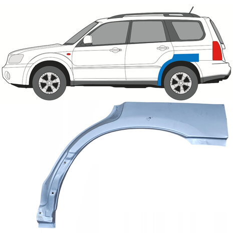 Links Reparaturblech f&uuml;r Heckfl&uuml;gel Subaru Forester