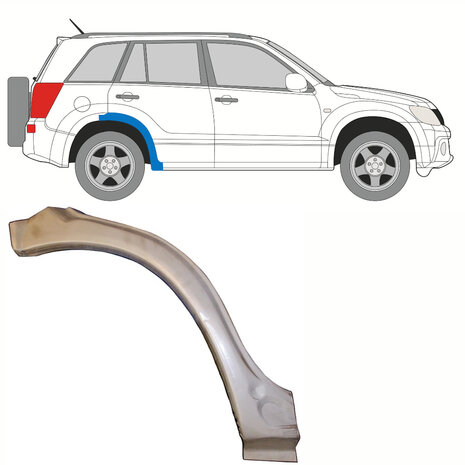 Rechts Reparaturblech f&uuml;r Vorderteil und Heckfl&uuml;gel Suzuki&nbsp;Grand Vitara