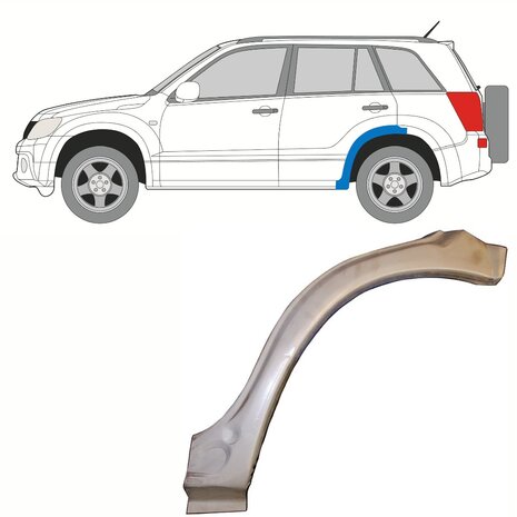 Links Reparaturblech f&uuml;r Vorderteil und Heckfl&uuml;gel Suzuki&nbsp;Grand Vitara