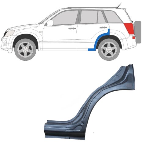 Links Reparaturblech f&uuml;r Heckfl&uuml;gel Suzuki&nbsp;Grand Vitara