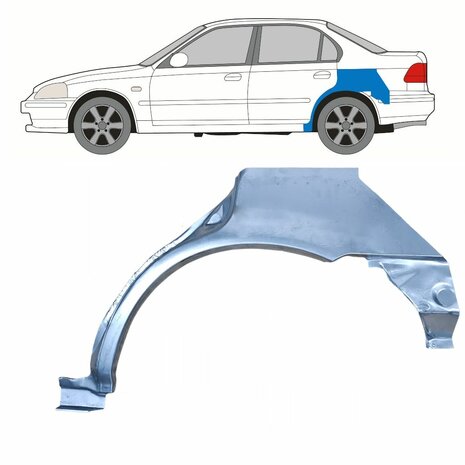 Links Reparaturblech f&uuml;r Heckfl&uuml;gel Honda Civic 96-00