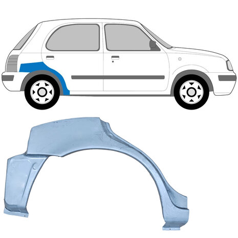 Rechts Reparaturblech f&uuml;r Heckfl&uuml;gel Nissan Micra