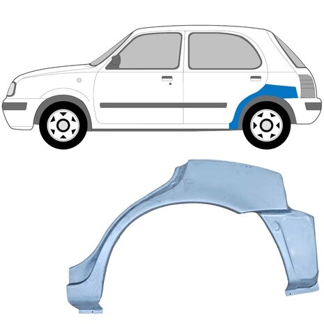Links Reparaturblech f&uuml;r Heckfl&uuml;gel Nissan Micra
