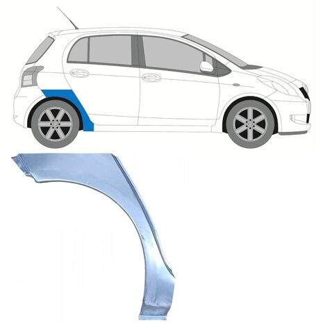 Rechts Reparaturblech f&uuml;r Heckfl&uuml;gel Toyota Yaris