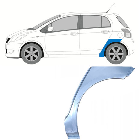 Links Reparaturblech f&uuml;r Heckfl&uuml;gel Toyota Yaris