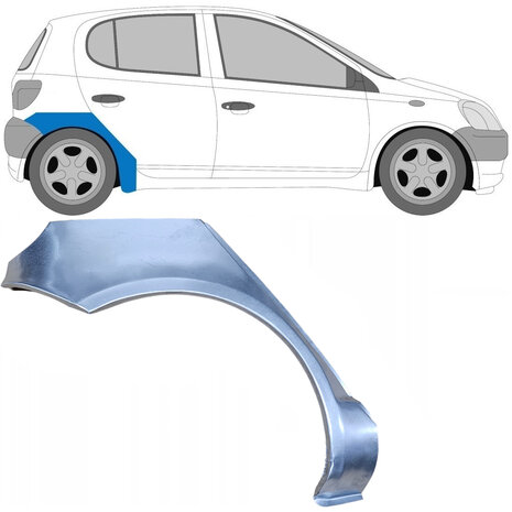 Rechts Reparaturblech f&uuml;r Heckfl&uuml;gel Toyota Yaris