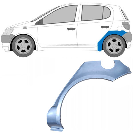 Links Reparaturblech f&uuml;r Heckfl&uuml;gel Toyota Yaris