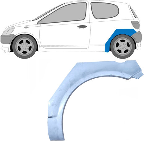 Links Reparaturblech f&uuml;r Heckfl&uuml;gel Toyota Yaris
