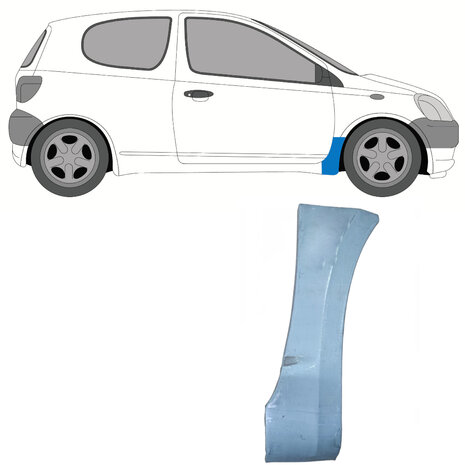 Rechts Reparaturblech f&uuml;r Frontkotfl&uuml;gel Toyota Yaris