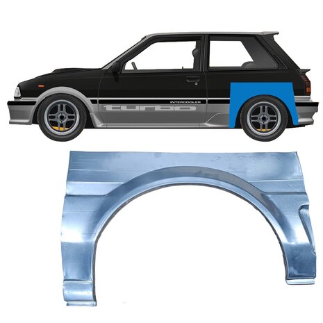 Links Reparaturblech f&uuml;r Heckfl&uuml;gel Toyota Starlet