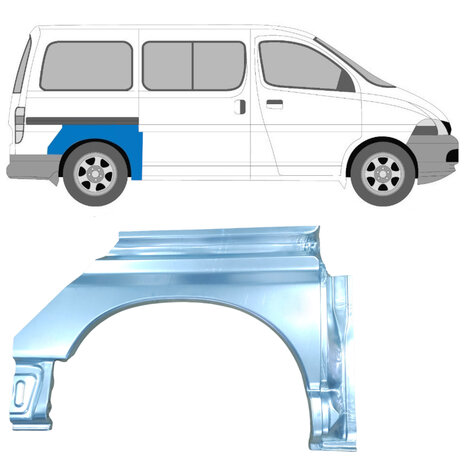 Rechts Reparaturblech f&uuml;r Heckfl&uuml;gel Toyota Hiace