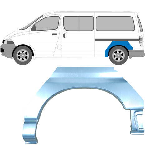 Links Reparaturblech f&uuml;r Heckfl&uuml;gel Toyota Hiace