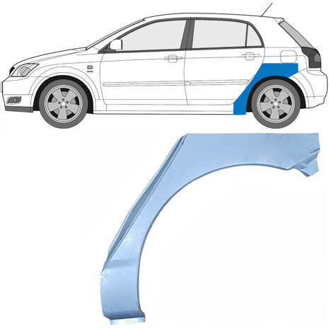 Links Reparaturblech f&uuml;r Heckfl&uuml;gel Toyota Corolla