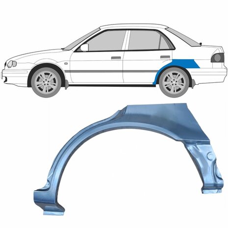 Links Reparaturblech f&uuml;r Heckfl&uuml;gel Toyota Corolla