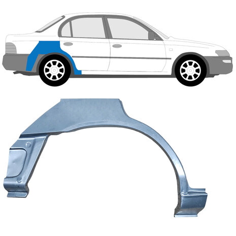 Rechts Reparaturblech f&uuml;r Heckfl&uuml;gel Toyota Corolla
