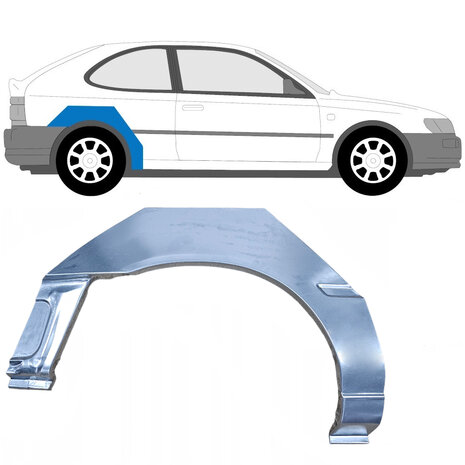 Rechts Reparaturblech f&uuml;r Heckfl&uuml;gel Toyota Corolla