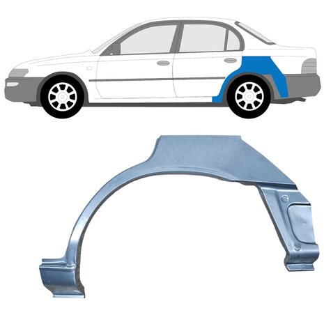 Links Reparaturblech f&uuml;r Heckfl&uuml;gel Toyota Corolla