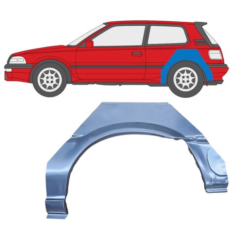 Links Reparaturblech f&uuml;r Heckfl&uuml;gel Toyota Corolla