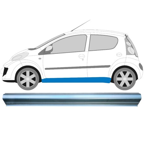 Links Reparaturblech f&uuml;r untere Schwelle Toyota Aygo Peugeot 107 Citroen C1