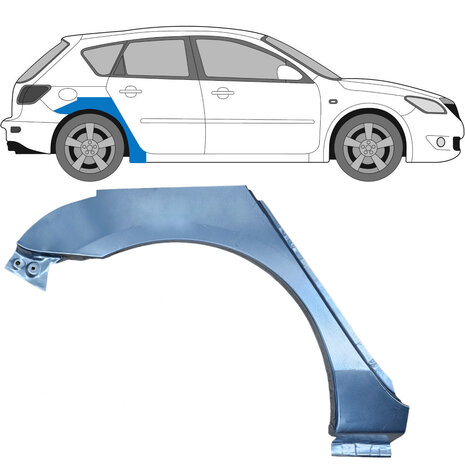 Rechts Reparaturblech f&uuml;r Heckfl&uuml;gel Mazda 3