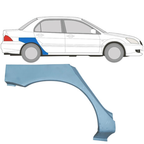Rechts Reparaturblech f&uuml;r Heckfl&uuml;gel Mitsubishi Lancer