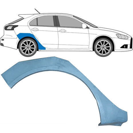 Rechts Reparaturblech f&uuml;r Heckfl&uuml;gel Mitsubishi Lancer