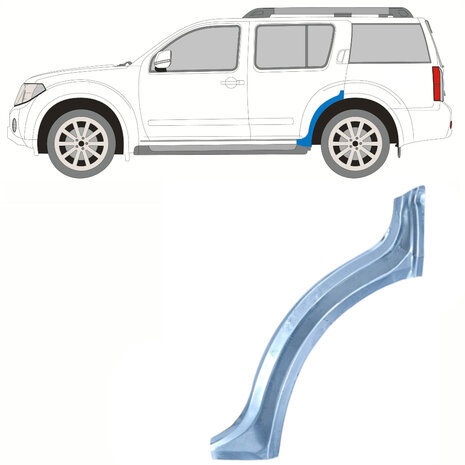 Links Reparaturblech f&uuml;r Heckfl&uuml;gel Nissan Pathfinder