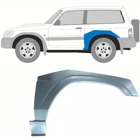 Links Reparaturblech f&uuml;r Heckfl&uuml;gel Nissan Patrol
