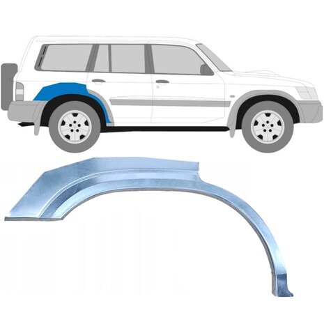 Rechts Reparaturblech f&uuml;r Heckfl&uuml;gel Nissan Patrol