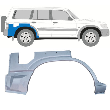 Rechts Reparaturblech f&uuml;r Heckfl&uuml;gel Nissan Patrol