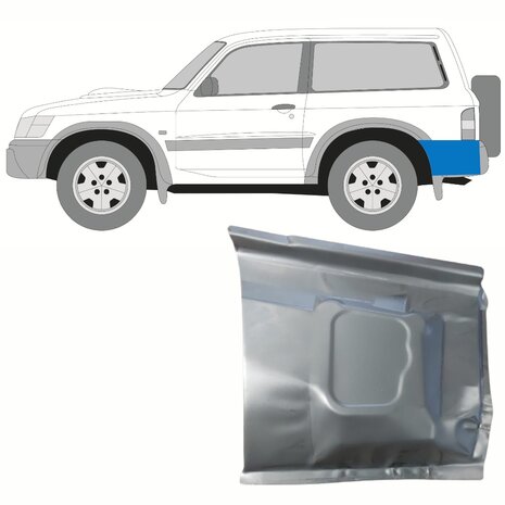 Links Reparaturblech f&uuml;r Heckfl&uuml;gel Nissan Patrol