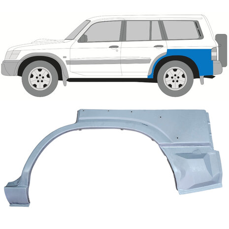 Links Reparaturblech f&uuml;r Heckfl&uuml;gel Nissan Patrol