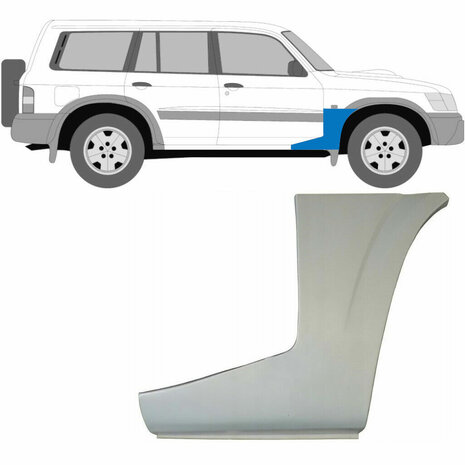 Rechts Reparaturblech f&uuml;r den unteren Teil des Frontkotfl&uuml;gels Nissan Patrol
