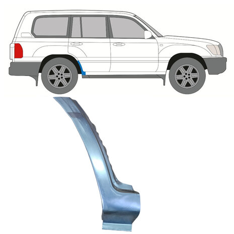 Rechts Reparaturblech f&uuml;r unteren Heckfl&uuml;gel Toyota Land Cruiser 96-07