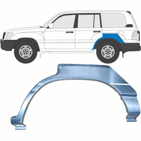 Links Reparaturblech f&uuml;r Heckfl&uuml;gel Toyota Land Cruiser 96-07