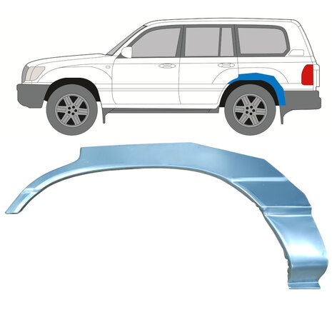Links Reparaturblech f&uuml;r Heckfl&uuml;gel Toyota Land Cruiser 96-07