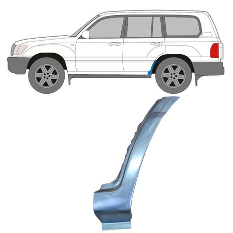 Links Reparaturblech f&uuml;r unteren Heckfl&uuml;gel Toyota Land Cruiser 96-07