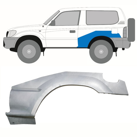 Links Reparaturblech f&uuml;r Heckfl&uuml;gel Toyota Land Cruiser 96-02