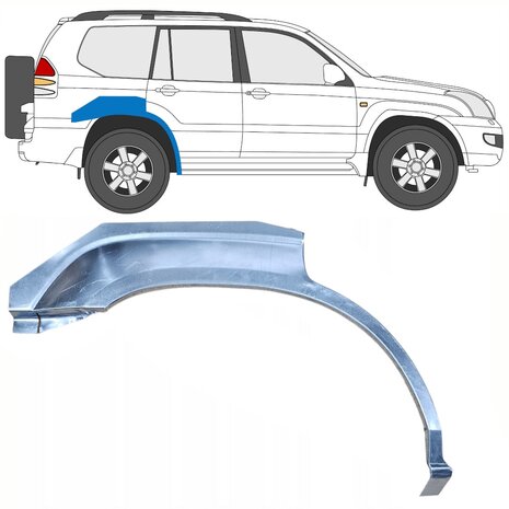 Rechts Reparaturblech f&uuml;r Heckfl&uuml;gel Toyota Land Cruiser