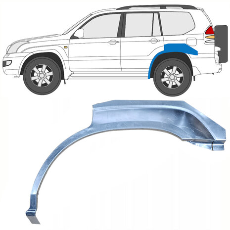 Links Reparaturblech f&uuml;r Heckfl&uuml;gel Toyota Land Cruiser