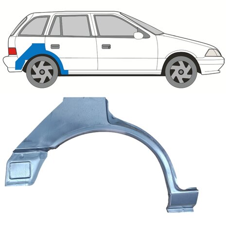 Rechts Reparaturblech f&uuml;r Heckfl&uuml;gel Suzuki Swift