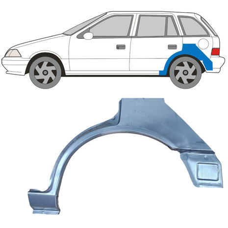 Links Reparaturblech f&uuml;r Heckfl&uuml;gel Suzuki Swift