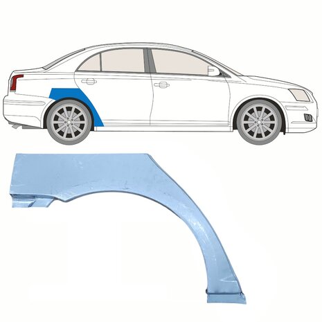 Rechts Reparaturblech f&uuml;r Heckfl&uuml;gel Toyota Avensis