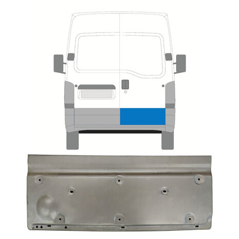 Rechts Reparaturblech f&uuml;r Hintert&uuml;r Nissan Interstar Opel Movano Renault Master