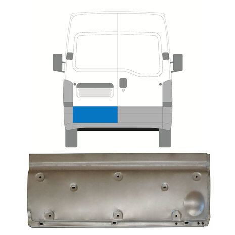 Links Reparaturblech f&uuml;r Hintert&uuml;r Nissan Interstar Opel Movano Renault Master