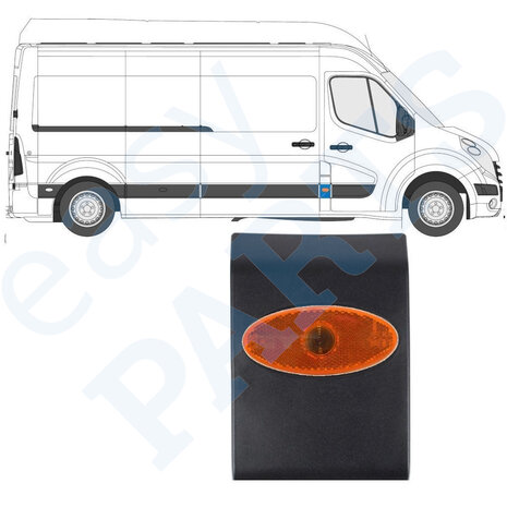 Seitliche Verkleidung der A-S&auml;ule mit Lampe Nissan Interstar Opel Movano Renault Master