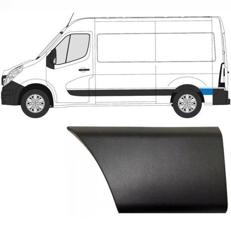 Links Seitliche Verkleidung des hinteren Kotfl&uuml;gels hinter dem Rad Nissan Interstar Opel Movano Renault Master
