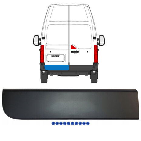 Links Seitenverkleidung der Hintert&uuml;r Nissan Interstar Opel Movano Renault Master