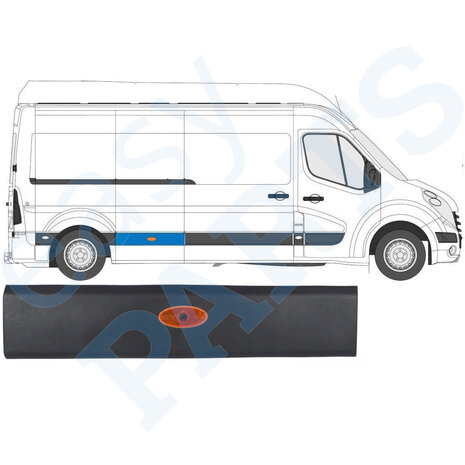 Rechts Seitenverkleidung mit Lampe Nissan Interstar Opel Movano Renault Master