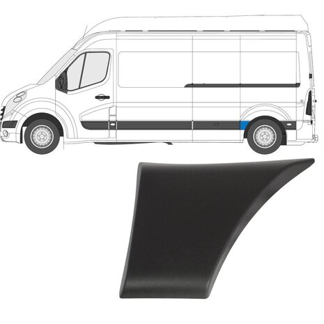 Links Seitliche Verkleidung des Heckfl&uuml;gels Nissan Interstar Opel Movano Renault Master